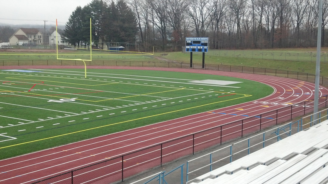stadium track and athletic field installation