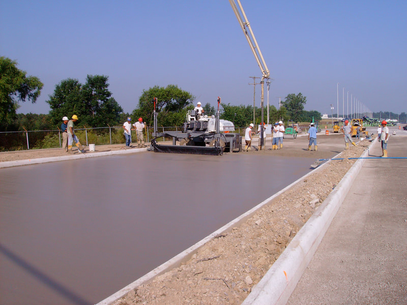 commercial sized concrete driveways and road